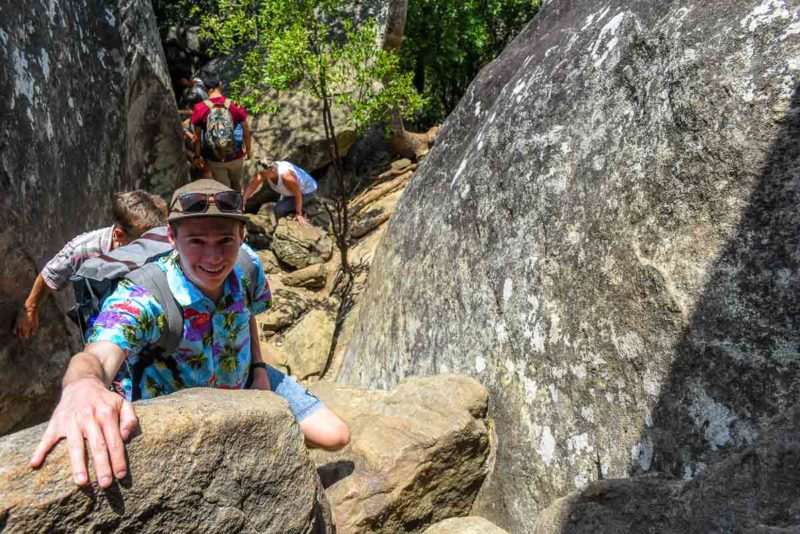 Bouldering to the summit of Pidurangala Rock Sri Lanka