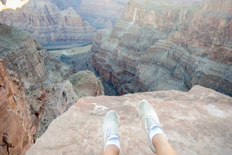 My feet at the Grand Canyon West Arizona