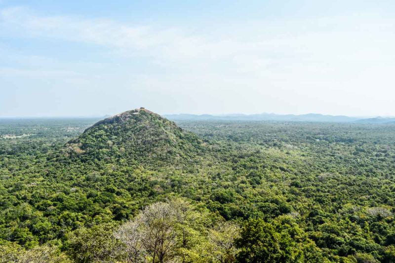 View of Pidurangala Rock from Sigiriya Sri Lanka