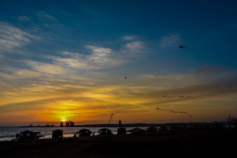 sunset over Galle Face Green Colombo