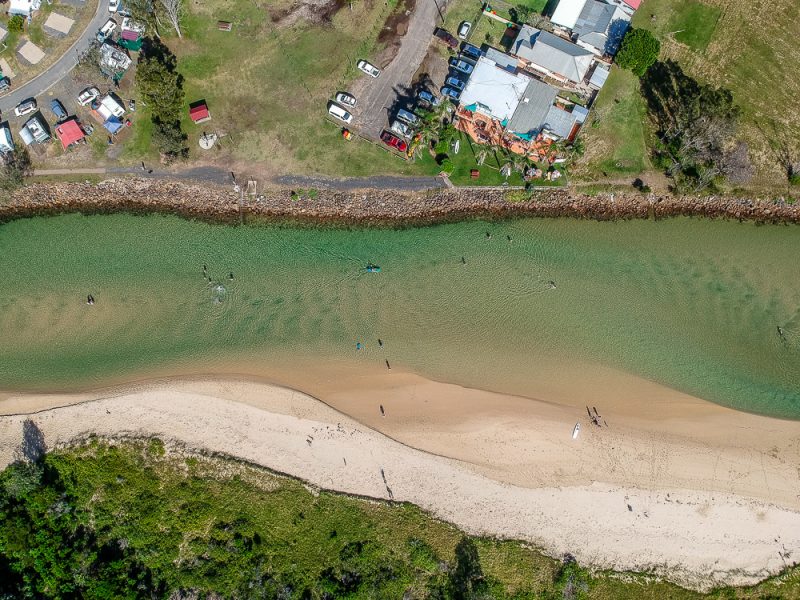 Killick Creek from the air Crescent Head