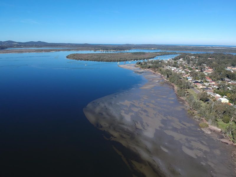 Lemon Tree Passage, Port Stephens NSW from the air