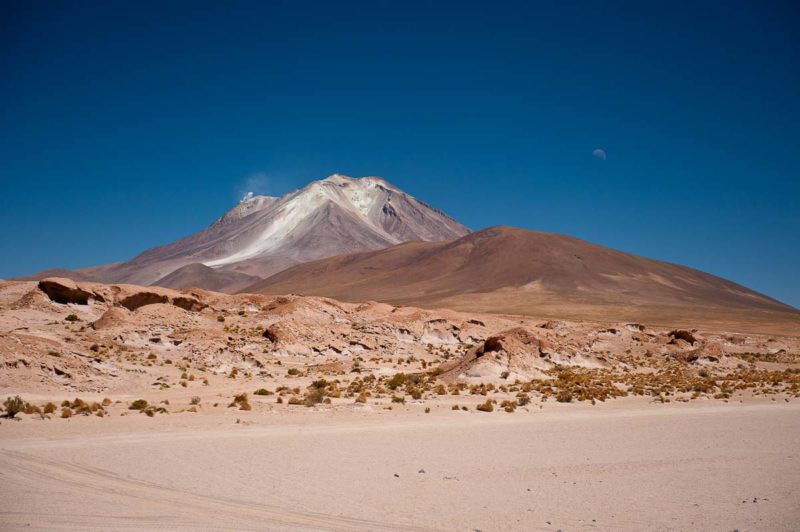 There are still many active volcanoes in Bolivia's barren high desert region