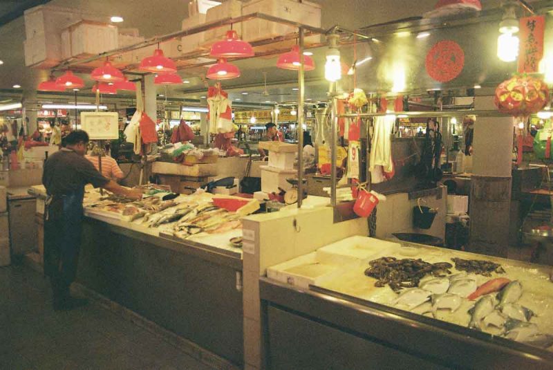 Fresh fish stall at Tiong Bahru Market Singapore