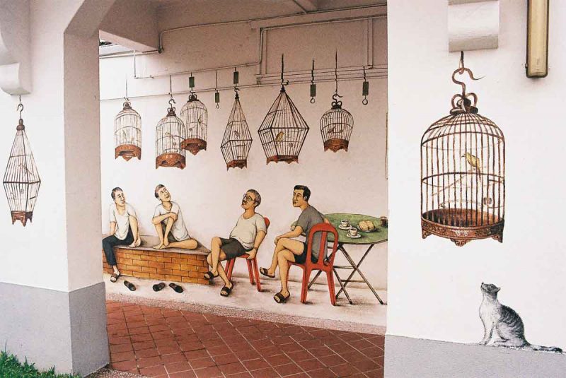 Singing Bird Corner Mural in Tiong Bahru Singapore