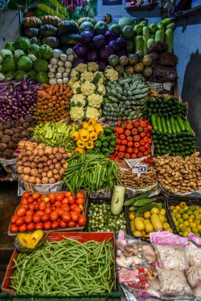 Fresh fruit and vegetable stall in Kandy Sri Lanka