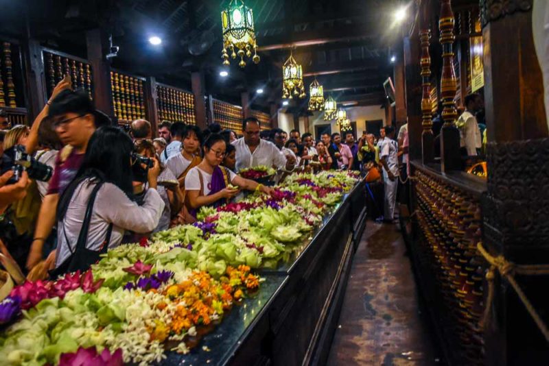 offerings at the Kandy Tooth Relic Temple Ceremony