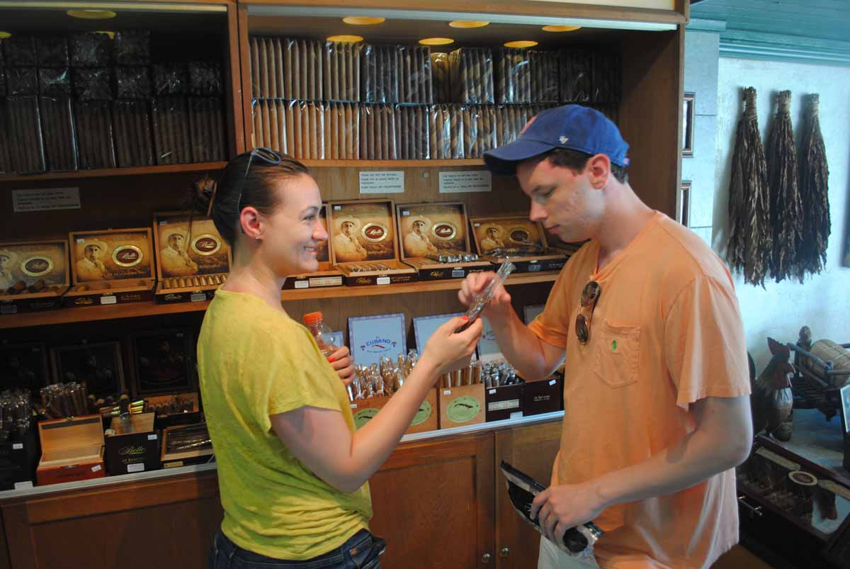Ana and Evan selecting their cigars in Little Havana