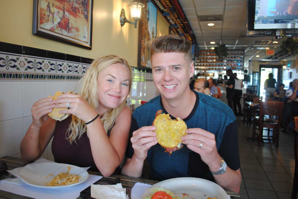 Eating some Cuban food for lunch in Little Havana Miami