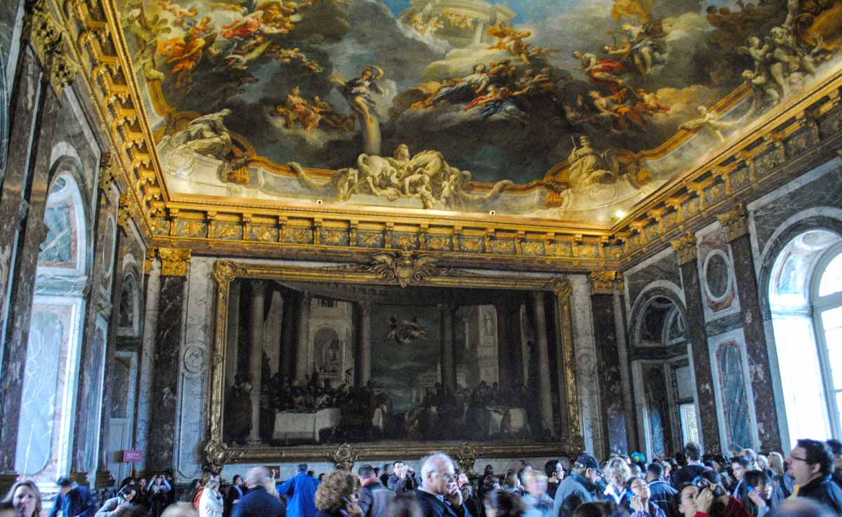Magnificent ceiling painting in Chateau de Versailles
