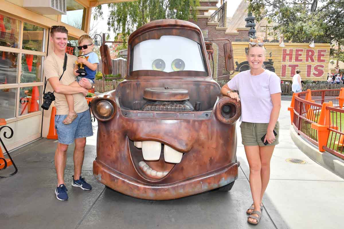 With Mater in Cars Land