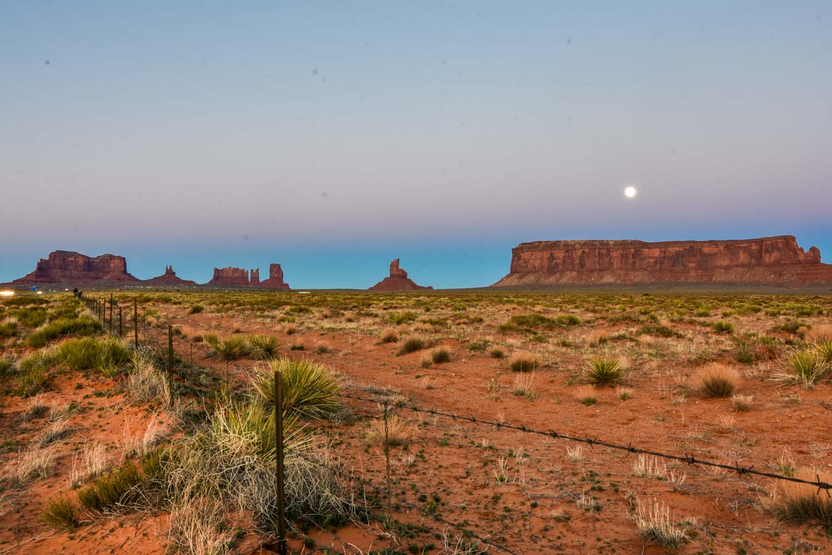 Moonrise over Monument Valley