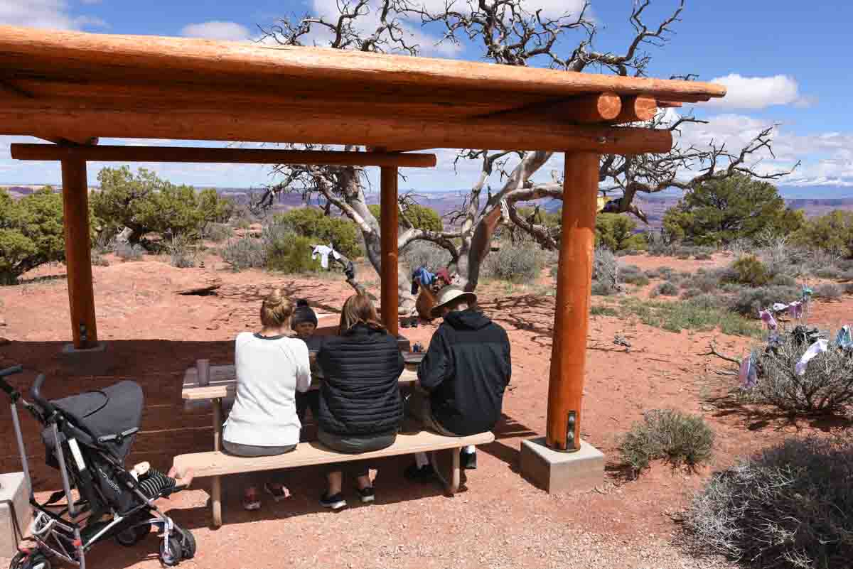 Picnic spot in Canyonlands Island in the sky