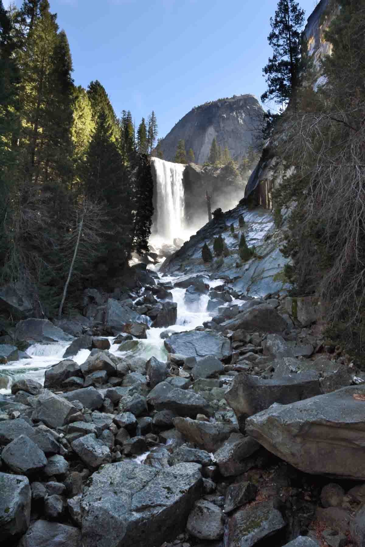 Vernal Fall from below on the Mist Trail, Yosemite National Park