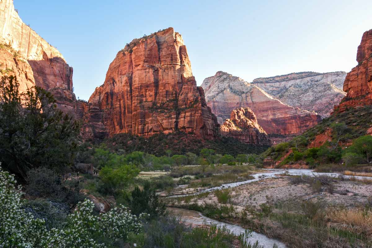 Angels Landing from the Zion Canyon Floor