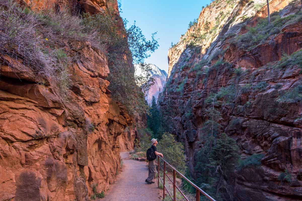 In between the rocks on the way to Angel's Landing Zion Canyon