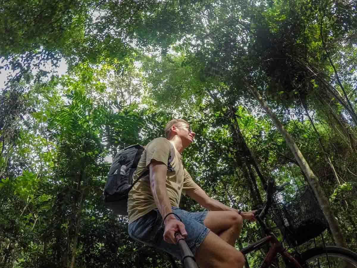 Cycling through Pulau Ubin Island Singapore