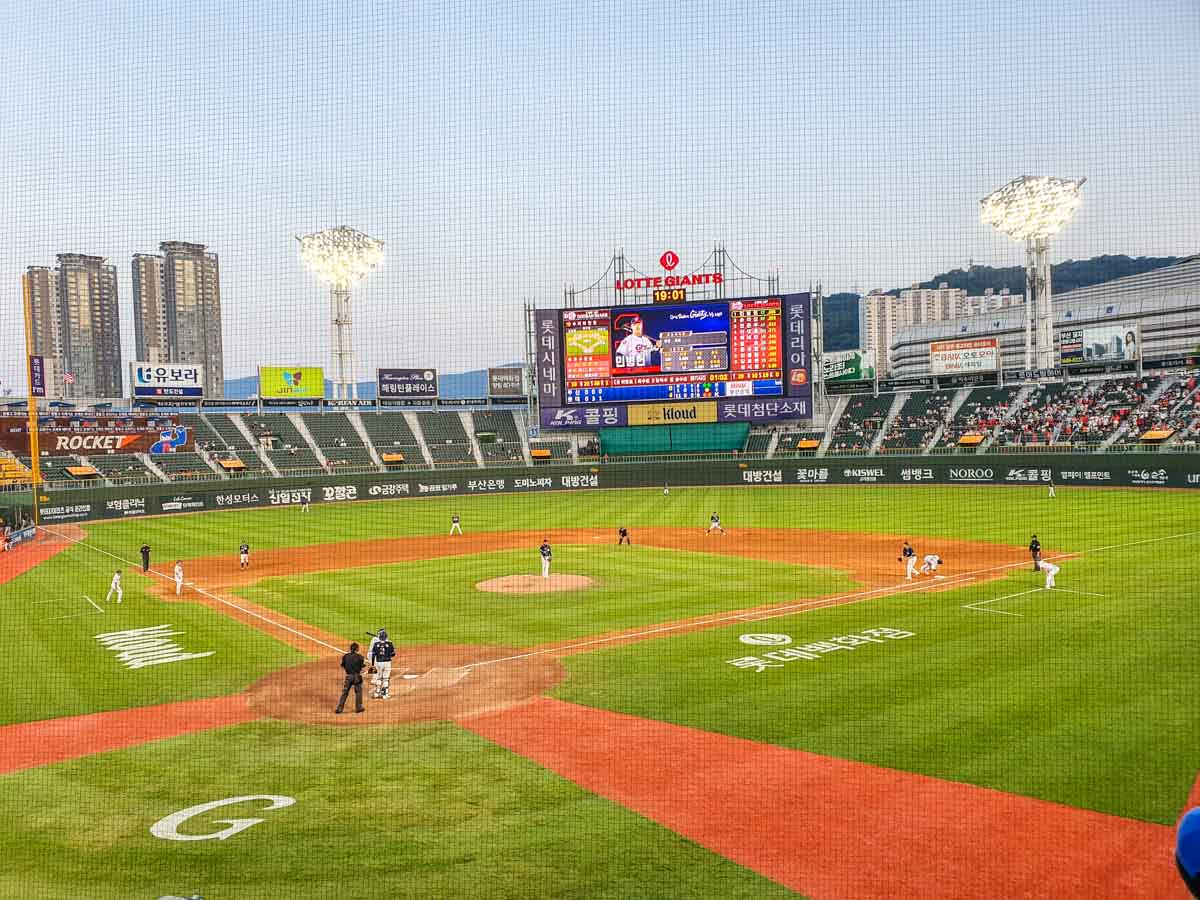Lotte Giants vs Doosan Bears Baseball game in Busan