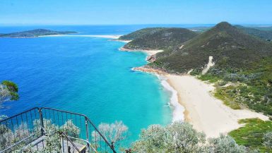 Zenith Beach and Final Bay Spit from Tomaree Head
